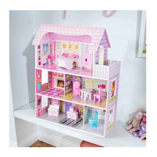 Ξύλινο Κουκλόσπιτο με 3 Ορόφους και Αξεσουάρ 60 x 24 x 70 cm Hoppli... Ξύλινο Κουκλόσπιτο με 3 Ορόφους και Αξεσουάρ 60 x 24 x 70 cm Hoppli...