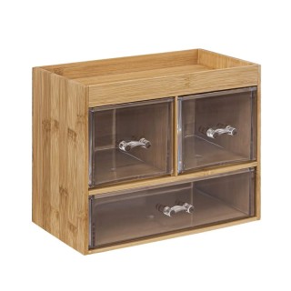 Ξύλινο Κουτί Αποθήκευσης από Μπαμπού με 3 Συρτάρια 24 x 13.5 x 19.2... Ξύλινο Κουτί Αποθήκευσης από Μπαμπού με 3 Συρτάρια 24 x 13.5 x 19.2...