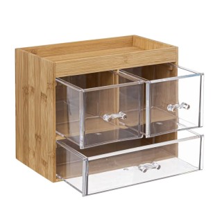 Ξύλινο Κουτί Αποθήκευσης από Μπαμπού με 3 Συρτάρια 24 x 13.5 x 19.2...