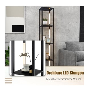 Ξύλινο LED Φωτιστικό Δαπέδου με 4 Ράφια 3000K 24 W Costway EU10063D... Ξύλινο LED Φωτιστικό Δαπέδου με 4 Ράφια 3000K 24 W Costway EU10063D...