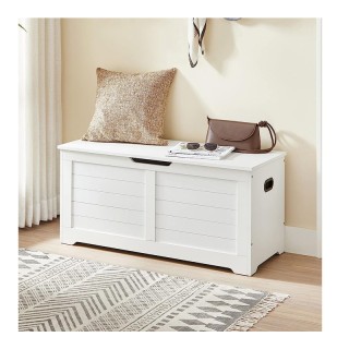 Ξύλινο Μπαούλο Αποθήκευσης 40 x 100 x 46 cm Χρώματος Λευκό VASAGLE ... Ξύλινο Μπαούλο Αποθήκευσης 40 x 100 x 46 cm Χρώματος Λευκό VASAGLE ...
