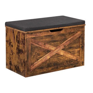 Ξύλινο Μπαούλο Αποθήκευσης με Κάθισμα 76 x 40 x 48 cm VASAGLE LHS05... Ξύλινο Μπαούλο Αποθήκευσης με Κάθισμα 76 x 40 x 48 cm VASAGLE LHS05...