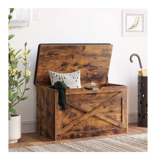Ξύλινο Μπαούλο Αποθήκευσης με Κάθισμα 76 x 40 x 48 cm VASAGLE LHS05... Ξύλινο Μπαούλο Αποθήκευσης με Κάθισμα 76 x 40 x 48 cm VASAGLE LHS05...