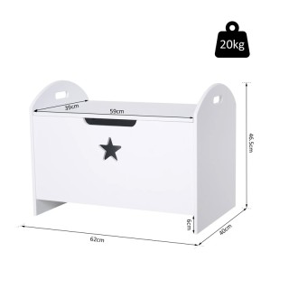 Ξύλινο Παιδικό Μπαούλο Αποθήκευσης Παιχνιδιών 62 x 40 x 46.5 cm HOM... Ξύλινο Παιδικό Μπαούλο Αποθήκευσης Παιχνιδιών 62 x 40 x 46.5 cm HOM...