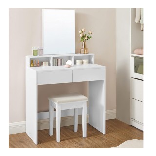 Ξύλινο Μπουντουάρ με Καθρέπτη 80 x 40 x 140 cm VASAGLE RDT113W01