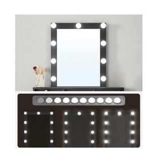 Ξύλινο Μπουντουάρ με Καθρέπτη και Φωτισμό 80 x 40 x 145 cm Χρώματος... Ξύλινο Μπουντουάρ με Καθρέπτη και Φωτισμό 80 x 40 x 145 cm Χρώματος...