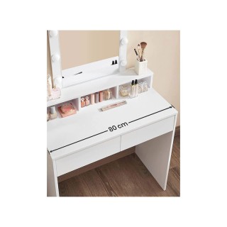 Ξύλινο Μπουντουάρ με Καθρέπτη και Φωτισμό 80 x 40 x 145 cm VASAGLE ...