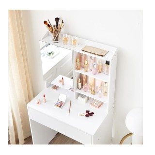 Ξύλινο Μπουντουάρ με Καθρέπτη 70 x 40 x 136 cm VASAGLE RDT118W01 Ξύλινο Μπουντουάρ με Καθρέπτη 70 x 40 x 136 cm VASAGLE RDT118W01