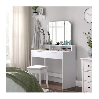 Ξύλινο Μπουντουάρ με Πτυσσόμενο Καθρέπτη 100 x 40 x 142 cm VASAGLE ...