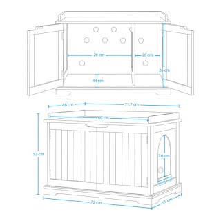 Ξύλινο Ντουλάπι για Αμμολεκάνη Γάτας 72 x 51 x 52 cm Bakaji 02839483 Ξύλινο Ντουλάπι για Αμμολεκάνη Γάτας 72 x 51 x 52 cm Bakaji 02839483