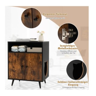 Ξύλινο Ντουλάπι για Αμμολεκάνη Γάτας με 2 Πόρτες 60 x 45 x 75 cm Co... Ξύλινο Ντουλάπι για Αμμολεκάνη Γάτας με 2 Πόρτες 60 x 45 x 75 cm Co...