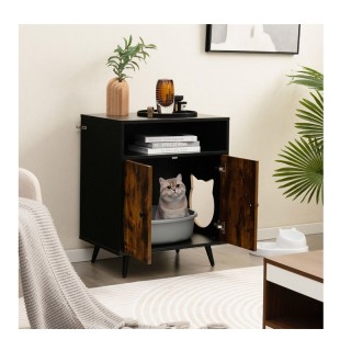 Ξύλινο Ντουλάπι για Αμμολεκάνη Γάτας με 2 Πόρτες 60 x 45 x 75 cm Co... Ξύλινο Ντουλάπι για Αμμολεκάνη Γάτας με 2 Πόρτες 60 x 45 x 75 cm Co...