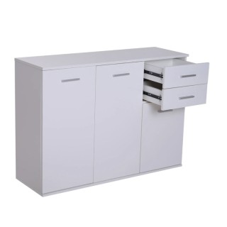 Ξύλινο Ντουλάπι με 3 Πόρτες και 2 Συρτάρια 106 x 35 x 76 cm HOMCOM ...