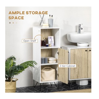 Ξύλινο Ντουλάπι Μπάνιου με Μεταλλικά Πόδια 31.5 x 30 x 91 cm Kleank...