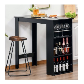 Ξύλινο Ορθογώνιο Τραπέζι - Bar με 3 Ράφια 112 x 57 x 106 cm HOMCOM ... Ξύλινο Ορθογώνιο Τραπέζι - Bar με 3 Ράφια 112 x 57 x 106 cm HOMCOM ...