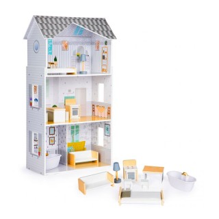 Ξύλινο Παιδικό Κουκλόσπιτο 3 Ορόφων με 9 Έπιπλα 50 x 27.5 x 96 cm G... Ξύλινο Παιδικό Κουκλόσπιτο 3 Ορόφων με 9 Έπιπλα 50 x 27.5 x 96 cm G...
