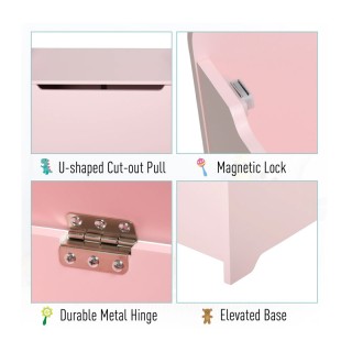 Ξύλινο Παιδικό Μπαούλο Αποθήκευσης Παιχνιδιών 60 x 40 x 48 cm HOMCO... Ξύλινο Παιδικό Μπαούλο Αποθήκευσης Παιχνιδιών 60 x 40 x 48 cm HOMCO...