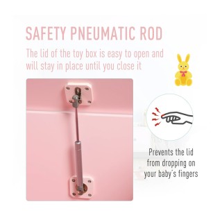 Ξύλινο Παιδικό Μπαούλο Αποθήκευσης Παιχνιδιών 60 x 40 x 48 cm HOMCO...