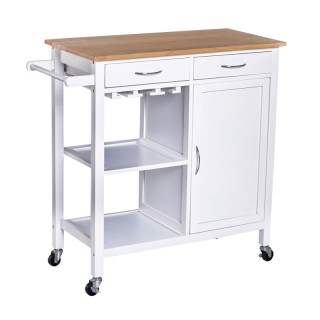 Ξύλινο Πολυλειτουργικό Τρόλεϊ Κουζίνας 88.5 x 40 x 86 cm HOMCOM 801... Ξύλινο Πολυλειτουργικό Τρόλεϊ Κουζίνας 88.5 x 40 x 86 cm HOMCOM 801...