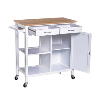 Ξύλινο Πολυλειτουργικό Τρόλεϊ Κουζίνας 88.5 x 40 x 86 cm HOMCOM 801... Ξύλινο Πολυλειτουργικό Τρόλεϊ Κουζίνας 88.5 x 40 x 86 cm HOMCOM 801...