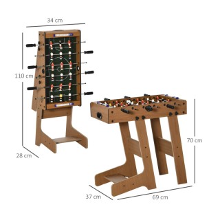 Ξύλινο Πτυσσόμενο Επιδαπέδιο Ποδοσφαιράκι με 6 Σειρές 69 x 37 x 70 ...