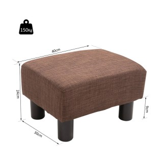 Ξύλινο Σκαμπό - Υποπόδιο με Υφασμάτινο Κάθισμα 40 x 30 x 24 cm HOMC...