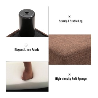 Ξύλινο Σκαμπό - Υποπόδιο με Υφασμάτινο Κάθισμα 40 x 30 x 24 cm HOMC...