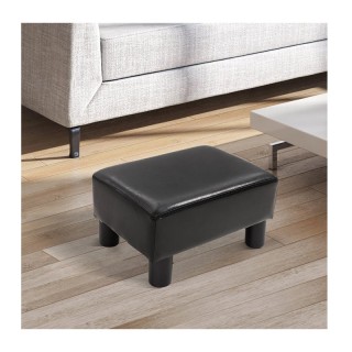 Ξύλινο Σκαμπό - Υποπόδιο με Κάθισμα Δερματίνης 40 x 30 x 24 cm HOMC...