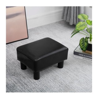 Ξύλινο Σκαμπό - Υποπόδιο με Κάθισμα Δερματίνης 40 x 30 x 24 cm HOMC...