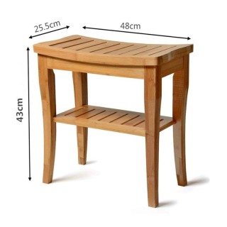 Ξύλινο Σκαμπό Μπάνιου από Μπαμπού 47.5 x 26 x 44.5 cm Bakaji 02832566 Ξύλινο Σκαμπό Μπάνιου από Μπαμπού 47.5 x 26 x 44.5 cm Bakaji 02832566