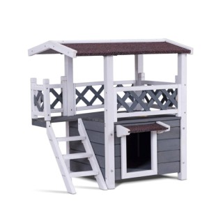 Ξύλινο Σπιτάκι για Κατοικίδια με 2 Επίπεδα Hoppline HOP1001125 Ξύλινο Σπιτάκι για Κατοικίδια με 2 Επίπεδα Hoppline HOP1001125