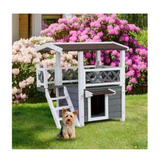 Ξύλινο Σπιτάκι για Κατοικίδια με 2 Επίπεδα Hoppline HOP1001125 Ξύλινο Σπιτάκι για Κατοικίδια με 2 Επίπεδα Hoppline HOP1001125