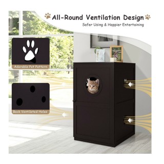 Ξύλινο Ντουλάπι 2 Επιπέδων για Αμμολεκάνη Γάτας 60 x 53 x 90 cm Cos... Ξύλινο Ντουλάπι 2 Επιπέδων για Αμμολεκάνη Γάτας 60 x 53 x 90 cm Cos...