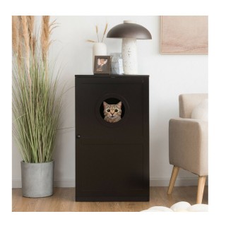 Ξύλινο Ντουλάπι 2 Επιπέδων για Αμμολεκάνη Γάτας 60 x 53 x 90 cm Cos...