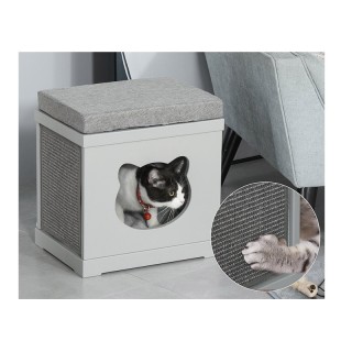 Ξύλινο Σπίτι Γάτας 41 x 30 x 36 cm Χρώματος Γκρι PawHut D30-334GY Ξύλινο Σπίτι Γάτας 41 x 30 x 36 cm Χρώματος Γκρι PawHut D30-334GY