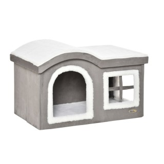 Ξύλινο Σπίτι Γάτας 63.5 x 37 x 40 cm PawHut D30-474 Ξύλινο Σπίτι Γάτας 63.5 x 37 x 40 cm PawHut D30-474