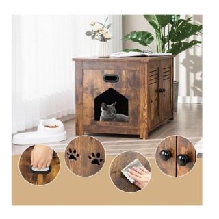 Ξύλινο Ντουλάπι για Αμμολεκάνη Γάτας με 2 Πόρτες 70 x 51.5 x 50.5 c... Ξύλινο Ντουλάπι για Αμμολεκάνη Γάτας με 2 Πόρτες 70 x 51.5 x 50.5 c...