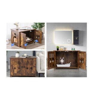 Ξύλινο Ντουλάπι για Αμμολεκάνη Γάτας με 2 Πόρτες 70 x 51.5 x 50.5 c... Ξύλινο Ντουλάπι για Αμμολεκάνη Γάτας με 2 Πόρτες 70 x 51.5 x 50.5 c...