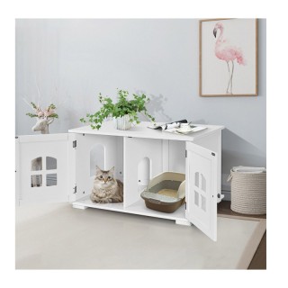 Ξύλινο Ντουλάπι με 2 Πόρτες για Αμμολεκάνη Γάτας 81 x 53 x 49 cm Co... Ξύλινο Ντουλάπι με 2 Πόρτες για Αμμολεκάνη Γάτας 81 x 53 x 49 cm Co...