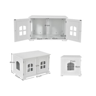 Ξύλινο Ντουλάπι με 2 Πόρτες για Αμμολεκάνη Γάτας 81 x 53 x 49 cm Co... Ξύλινο Ντουλάπι με 2 Πόρτες για Αμμολεκάνη Γάτας 81 x 53 x 49 cm Co...