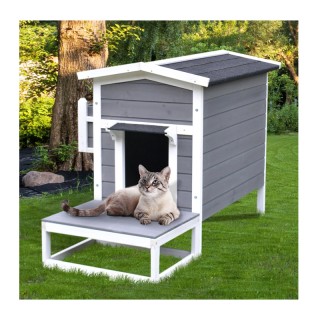 Ξύλινο Σπίτι Γάτας με Μπαλκόνι και Αδιάβροχη Οροφή 115 x 66.5 x 74.... Ξύλινο Σπίτι Γάτας με Μπαλκόνι και Αδιάβροχη Οροφή 115 x 66.5 x 74....