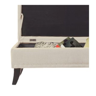 Ξύλινο Ταμπουρέ με Αποθηκευτικό Χώρο 85 x 45 x 40 cm Χρώματος Μπεζ ... Ξύλινο Ταμπουρέ με Αποθηκευτικό Χώρο 85 x 45 x 40 cm Χρώματος Μπεζ ...