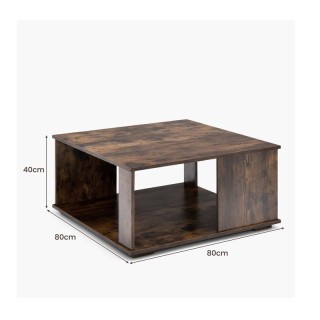 Ξύλινο Τετράγωνο Τραπέζι Σαλονιού 80 x 80 x 40 cm Costway JV10692CF Ξύλινο Τετράγωνο Τραπέζι Σαλονιού 80 x 80 x 40 cm Costway JV10692CF