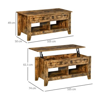 Ξύλινο Τραπέζι Σαλονιού με Αποθηκευτικό Χώρο 105 x 50 x 49 cm HOMCO... Ξύλινο Τραπέζι Σαλονιού με Αποθηκευτικό Χώρο 105 x 50 x 49 cm HOMCO...