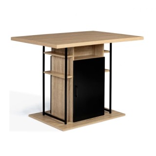 Ξύλινο Τραπέζι - Bar με 2 Ντουλάπια και 6 Ράφια 110 x 80 x 82 cm Id...