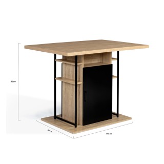 Ξύλινο Τραπέζι - Bar με 2 Ντουλάπια και 6 Ράφια 110 x 80 x 82 cm Id...