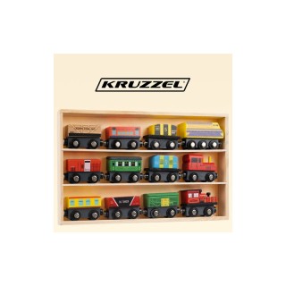 Ξύλινο Τρενάκι με 12 Βαγόνια Kruzzel 23522 Ξύλινο Τρενάκι με 12 Βαγόνια Kruzzel 23522