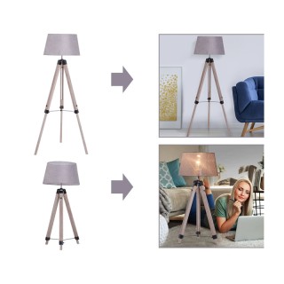 Ξύλινο Τρίποδο Φωτιστικό Δαπέδου με Ρυθμιζόμενο Ύψος 40 W HOMCOM B3... Ξύλινο Τρίποδο Φωτιστικό Δαπέδου με Ρυθμιζόμενο Ύψος 40 W HOMCOM B3...