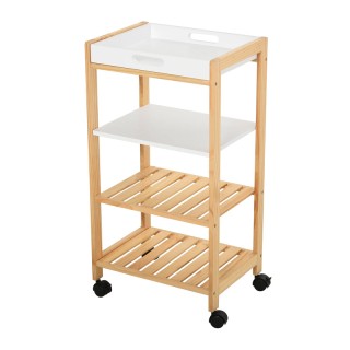 Ξύλινο Τρόλεϊ Κουζίνας με 4 Ράφια 76 x 40 x 30 cm HOMCOM 801-131