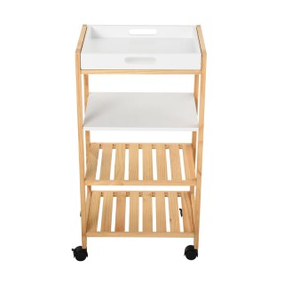 Ξύλινο Τρόλεϊ Κουζίνας με 4 Ράφια 76 x 40 x 30 cm HOMCOM 801-131